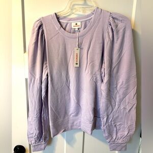 Sundry floral puff sleeve sweatshirt